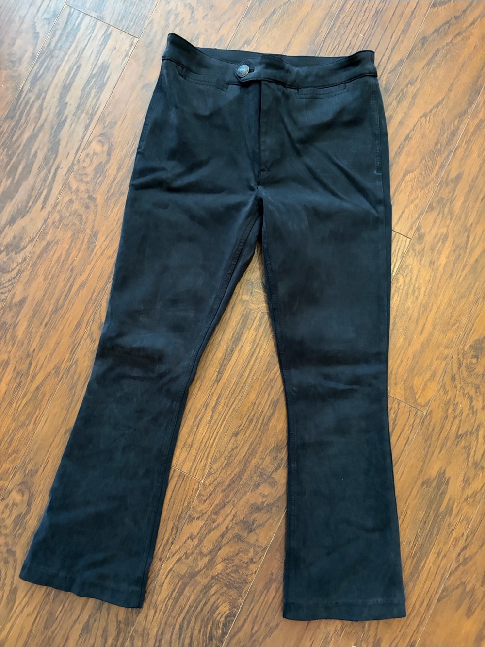 Free People Faux Suede Stretch Flare Pants Black Women’s Size 4